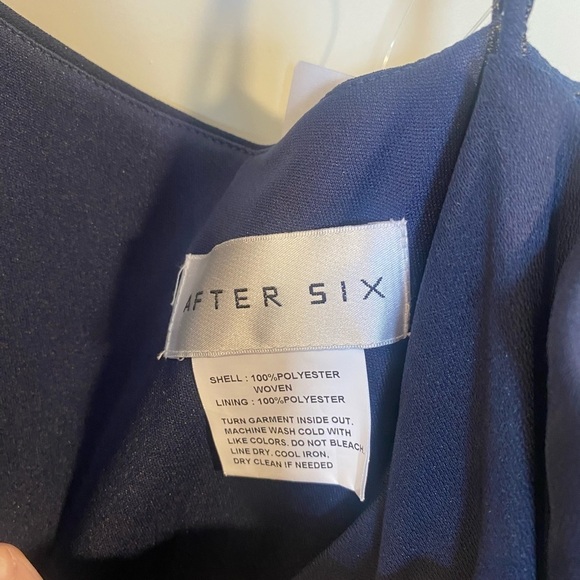 NWT After Six Crepe One Shoulder With Strap Cowl Dress - Picture 4 of 8